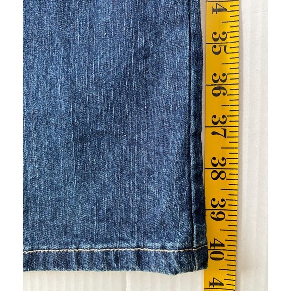 Elite Womens Blue Denim Biker Studded Straight Leg Punk Mid-Rise Jeans Size 7/8 - Picture 6 of 9